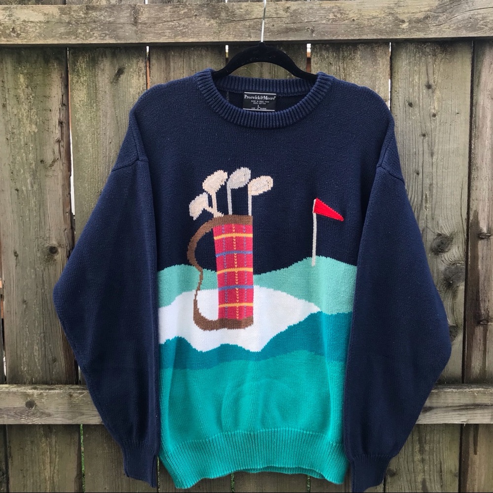 Vintage Golf Sweater Preswick&Moore Mens Large (J)